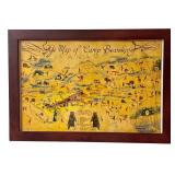 LL - Framed Vintage Wall Art - Ye Map of Camp Bearskin