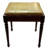 LL - Vintage Solid Wood Vintage Upholstered Stool
