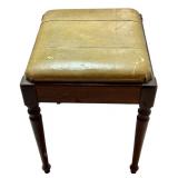 LL - Vintage Solid Wood Vintage Upholstered Stool
