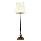 LL - Vintage Brass Floor Lamp with Cream Shade