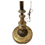 LL - Vintage Brass Floor Lamp with Cream Shade