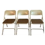 LL - Set of 3 Samsonite Metal Folding Chairs