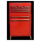 LL Vintage Stack-On Red Tool Chest with Assorted Hand Tools and Drawers