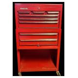 LL Vintage Stack-On Red Tool Chest with Assorted Hand Tools and Drawers