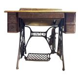 S - Vintage Singer Sewing Machine with Oak Treadle Table