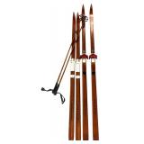 S - Rottefella Normark Vintage Wooden Skis and Poles Made in Norway