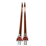 S - Rottefella Normark Vintage Wooden Skis and Poles Made in Norway