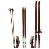 S - Rottefella Normark Vintage Wooden Skis and Poles Made in Norway
