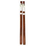 S - Rottefella Normark Vintage Wooden Skis and Poles Made in Norway