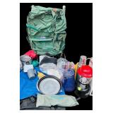 G - Vintage Camping Gear Set with Backpack, Cookware, Thermos, and Accessories