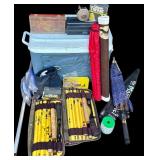 G - Vintage Fishing Equipment Collection with Cooler, Trailmaster Rods, Net, and Accessories