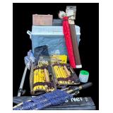 G - Vintage Fishing Equipment Collection with Cooler, Trailmaster Rods, Net, and Accessories