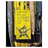 G - Vintage Fishing Equipment Collection with Cooler, Trailmaster Rods, Net, and Accessories