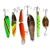 G - Set of 6 Assorted Fishing Lures with Treble Hooks