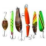 G - Set of 6 Assorted Fishing Lures with Treble Hooks
