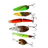 G - Set of 6 Assorted Fishing Lures with Treble Hooks