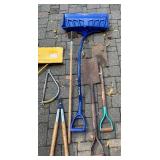G - Collection of Outdoor Tools including Rakes, Shovels, Hoe and More