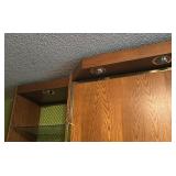 U - Vintage Murphy Bed Wall Unit with Built-In Lighting and Display Shelves