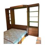 U - Vintage Murphy Bed Wall Unit with Built-In Lighting and Display Shelves