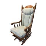 FR - Vintage Upholstered Rocking Chair with Coordinating Ottoman