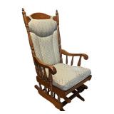 FR - Vintage Upholstered Rocking Chair with Coordinating Ottoman