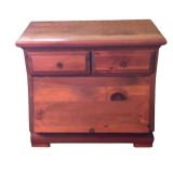 U - Vintage Wooden Accent Table / Nightstand with 2 Drawers and Lift Front Compartment