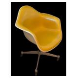 LL - Vintage Mid Century Herman Miller Yellow Shell Swivel Office Chair