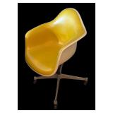 LL - Vintage Mid Century Herman Miller Yellow Shell Swivel Office Chair
