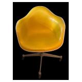 LL - Vintage Mid Century Herman Miller Yellow Shell Swivel Office Chair