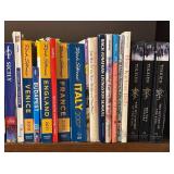 FR - Large Collection of Hardcover and Paperback Books Including Travel Guides and Reference