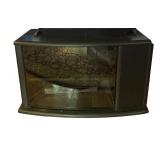 FR - Black Glass Door Media Stand