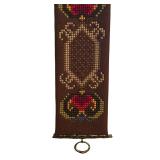 U - Vintage Needlepoint Bell Pull with Brass Hardware