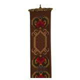 U - Vintage Needlepoint Bell Pull with Brass Hardware