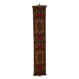 U - Vintage Needlepoint Bell Pull with Brass Hardware