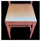 U - Vintage Wood Chair with Padded Vinyl Seat