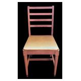 U - Vintage Wood Chair with Padded Vinyl Seat