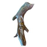 U - Hand Carved Wooden Wall Decor with Bearded Face