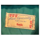 U - Vintage Rosalie Blue and Green Puffer Jacket with Elastic Waist