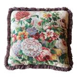G - Pair of Floral Accent Pillows with Fringe Trim