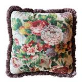 G - Pair of Floral Accent Pillows with Fringe Trim