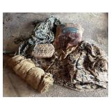 G - Lot of Burlap Duck Blind Fabric and Camo Netting