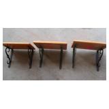 3 WOODEN SHELVES