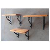 3 WOODEN SHELVES