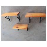 3 WOODEN SHELVES
