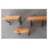 3 WOODEN SHELVES