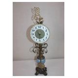 Antique Tabletop Pendulum Clock with Ornate Base