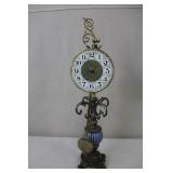 Antique Tabletop Pendulum Clock with Ornate Base
