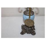 Antique Tabletop Pendulum Clock with Ornate Base