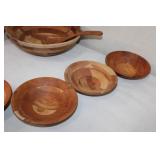 Snow River Handcrafted Wooden Salad Bowl Set with 8 Serving Bowls and Utensil