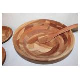 Snow River Handcrafted Wooden Salad Bowl Set with 8 Serving Bowls and Utensil